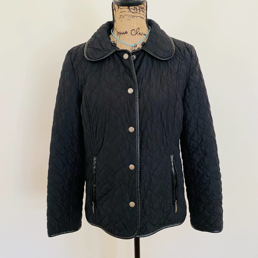 Charter Club Black Lightweight Quilted Spring Riding Jacket